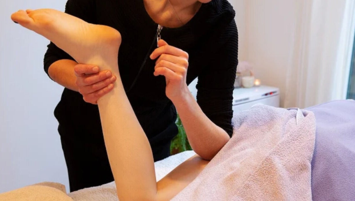 Expert leg massage at Caring For You Treatments in Salwayash, England, GB promotes relaxation and wellness.
