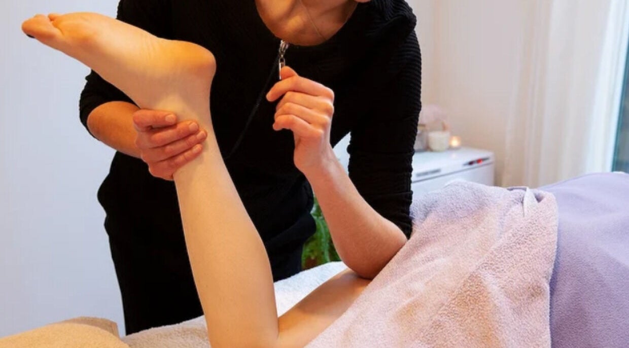 Expert leg massage at Caring For You Treatments in Salwayash, England, GB promotes relaxation and wellness.