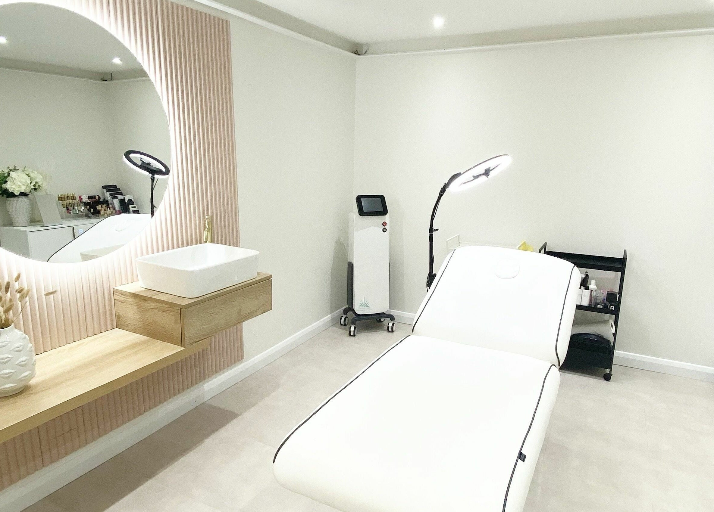 Modern treatment room at Lulu Ink Permanent Makeup and Aesthetics - Buckingham, Bucks, England, GB.