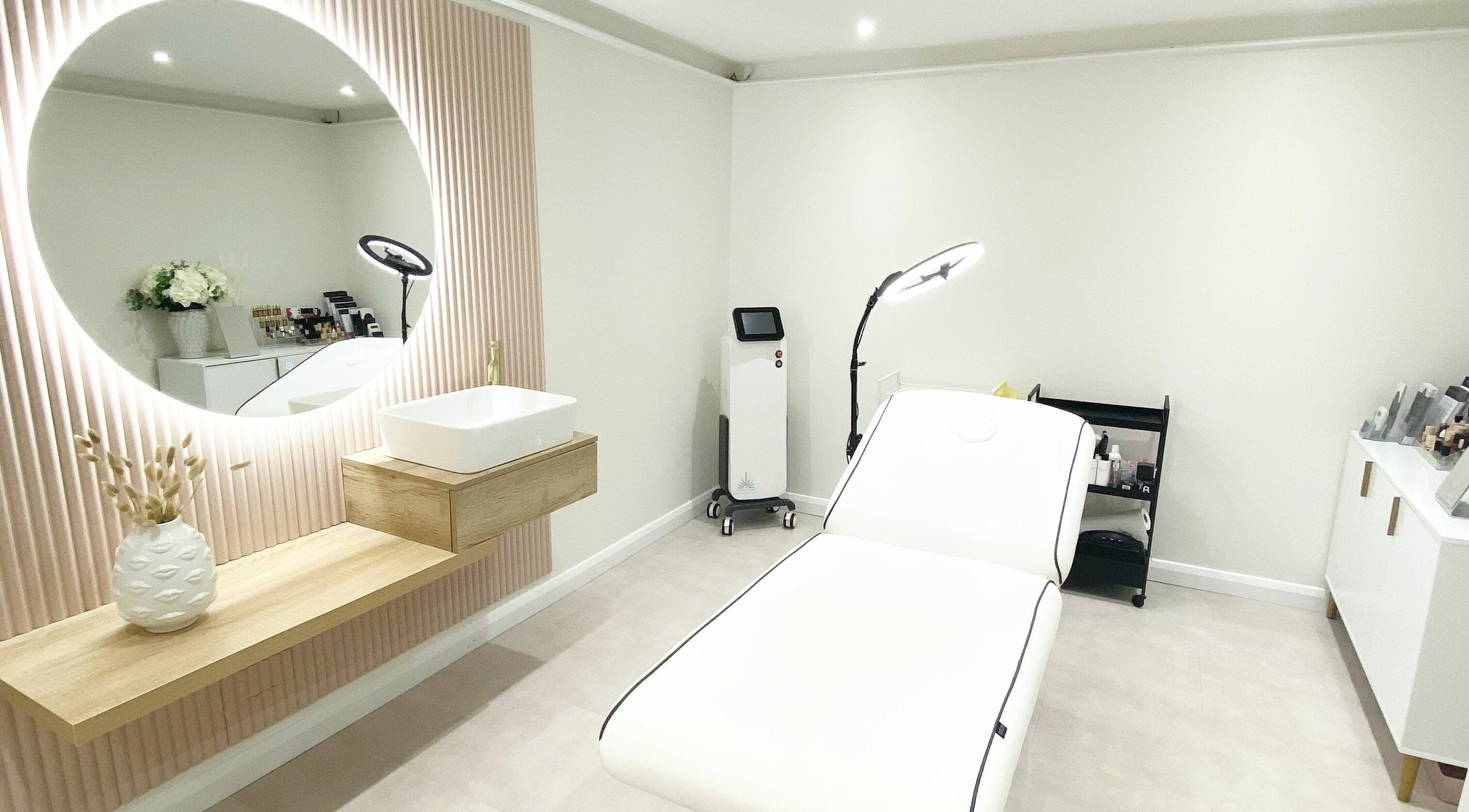 Modern treatment room at Lulu Ink Permanent Makeup and Aesthetics - Buckingham, Bucks, England, GB.