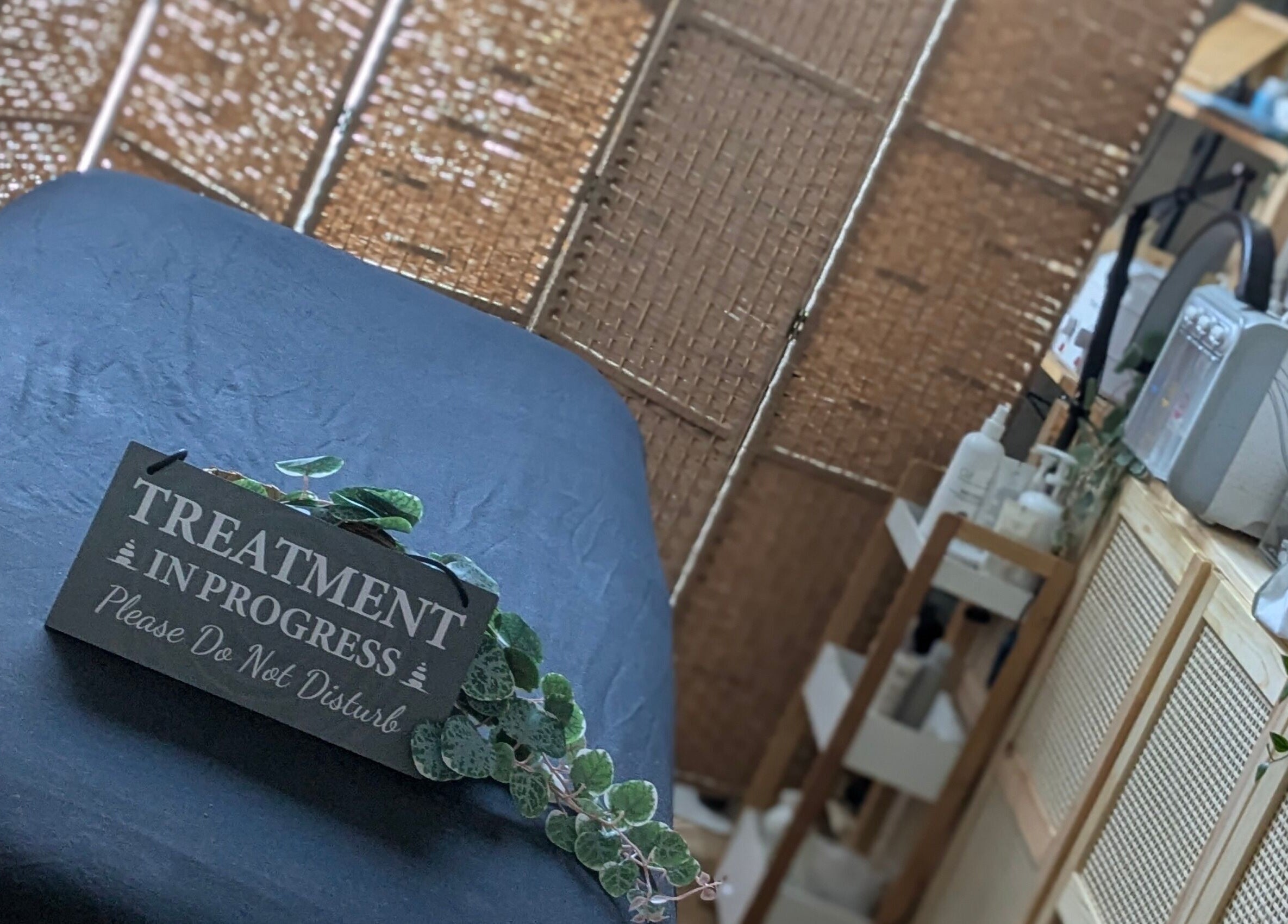 Serene treatment room at Indulge Pamper Relax-The Pamper Room, London, England, GB with cozy decor.