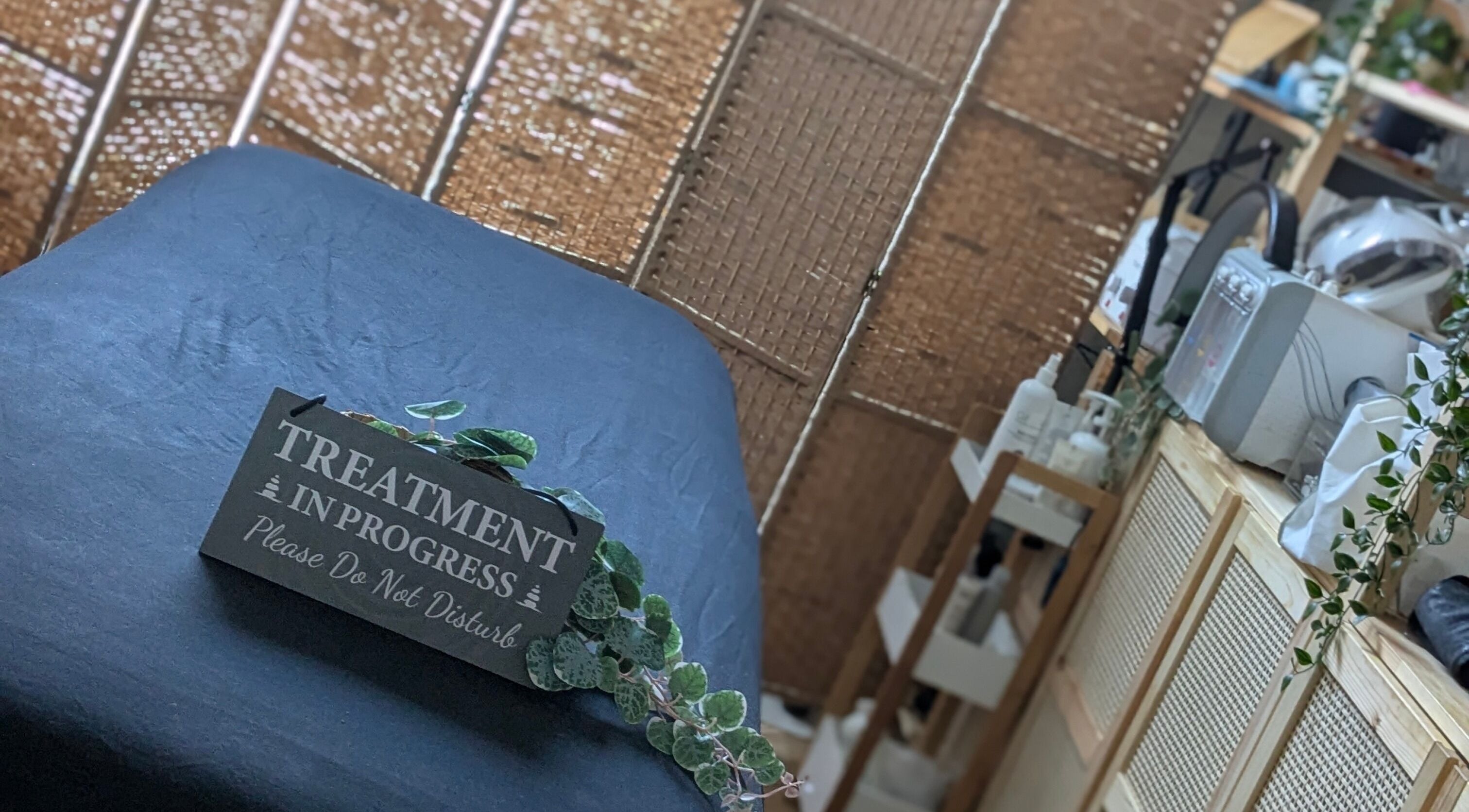 Serene treatment room at Indulge Pamper Relax-The Pamper Room, London, England, GB with cozy decor.