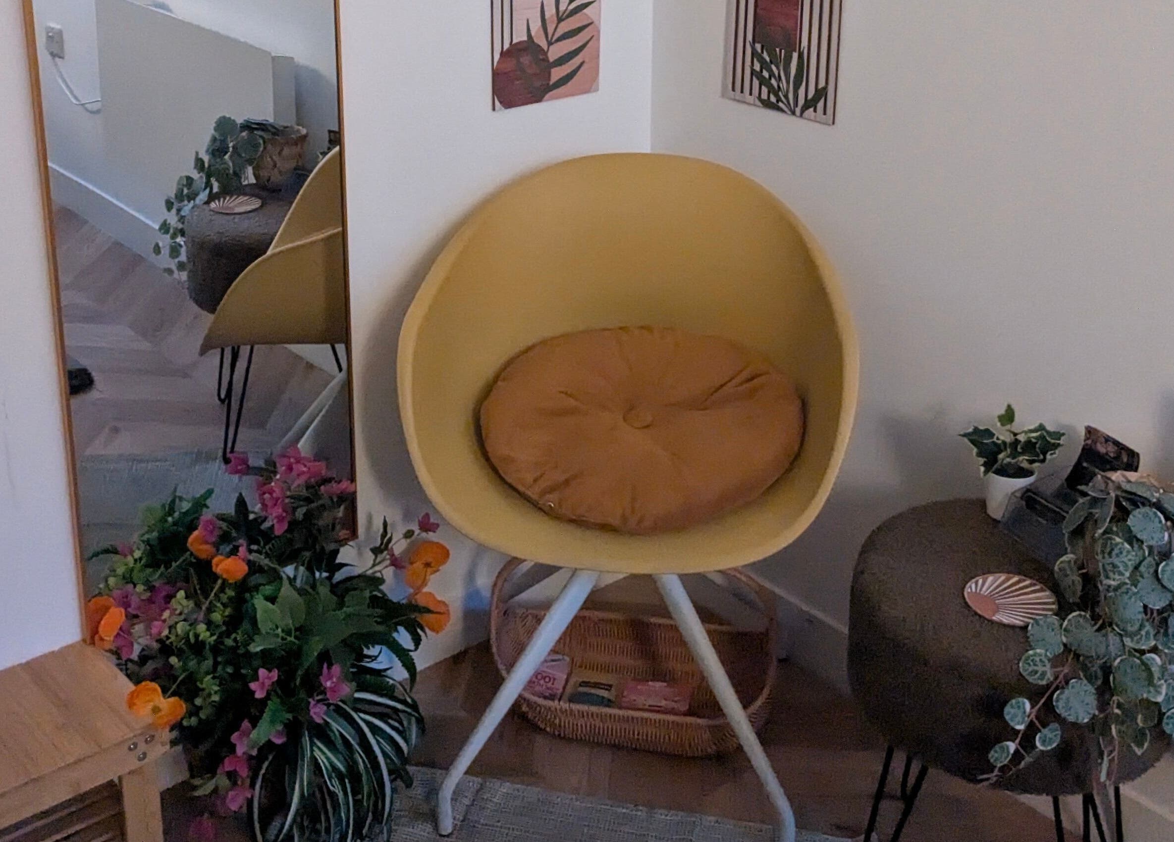 Cozy seating corner with plants at Indulge Pamper Relax-The Pamper room, London, England, GB.