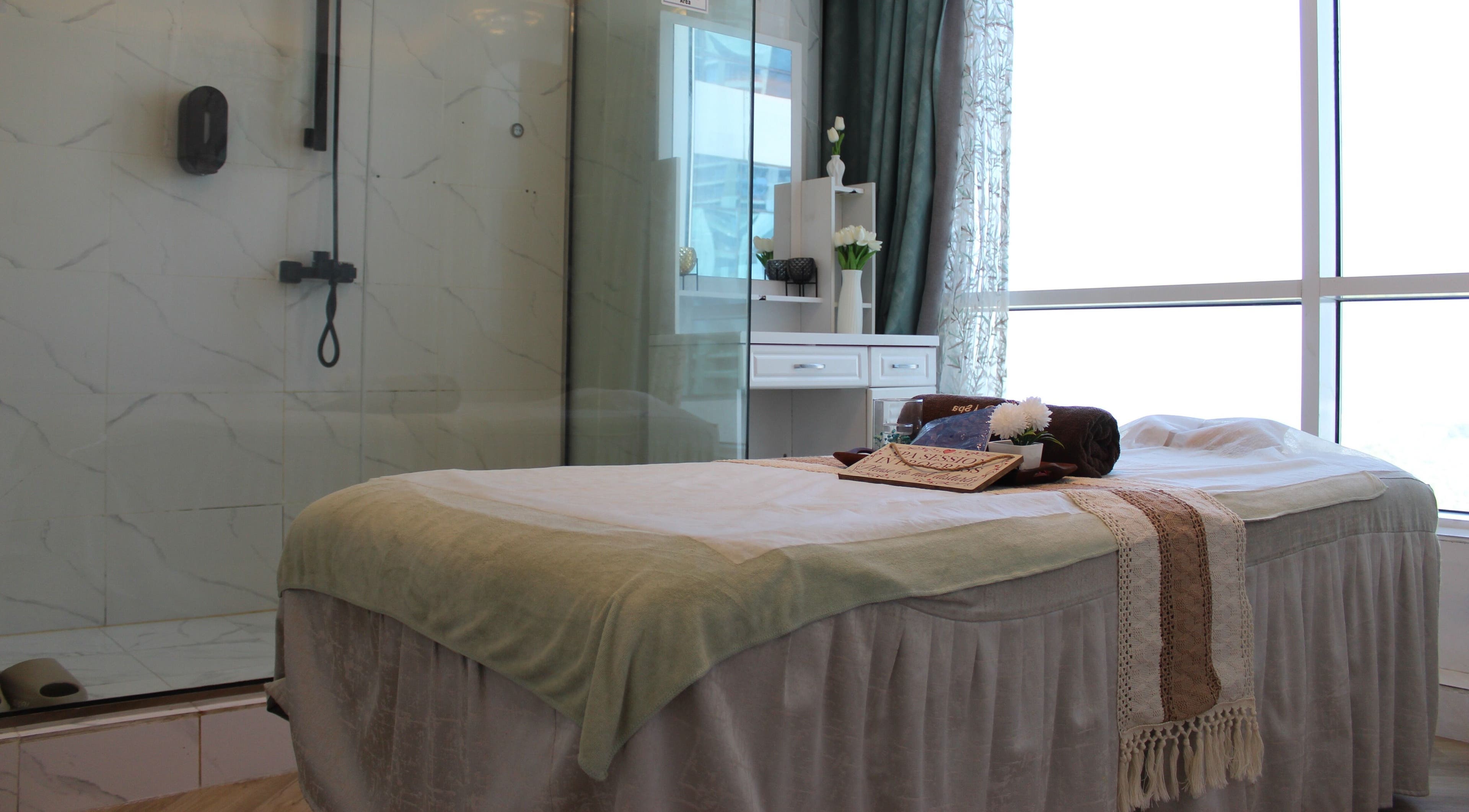 Tranquil massage room at Allora Spa and Massage Centre Dubai, Dubai, Dubai, AE, perfect for relaxation.