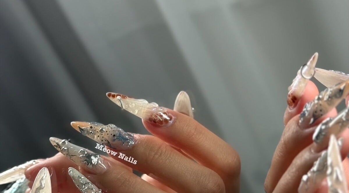 Intricate nail art at Meow Nails Mawson Lakes, Mawson Lakes, South Australia, AU, showcasing unique designs.