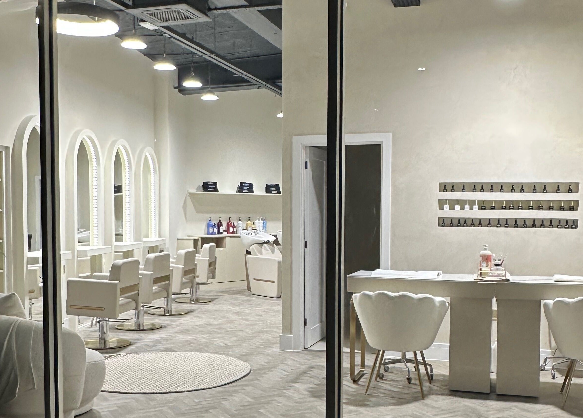 Chic salon seats and decor at Debut - Stanford-Le Hope in Stanford le Hope, England, GB.