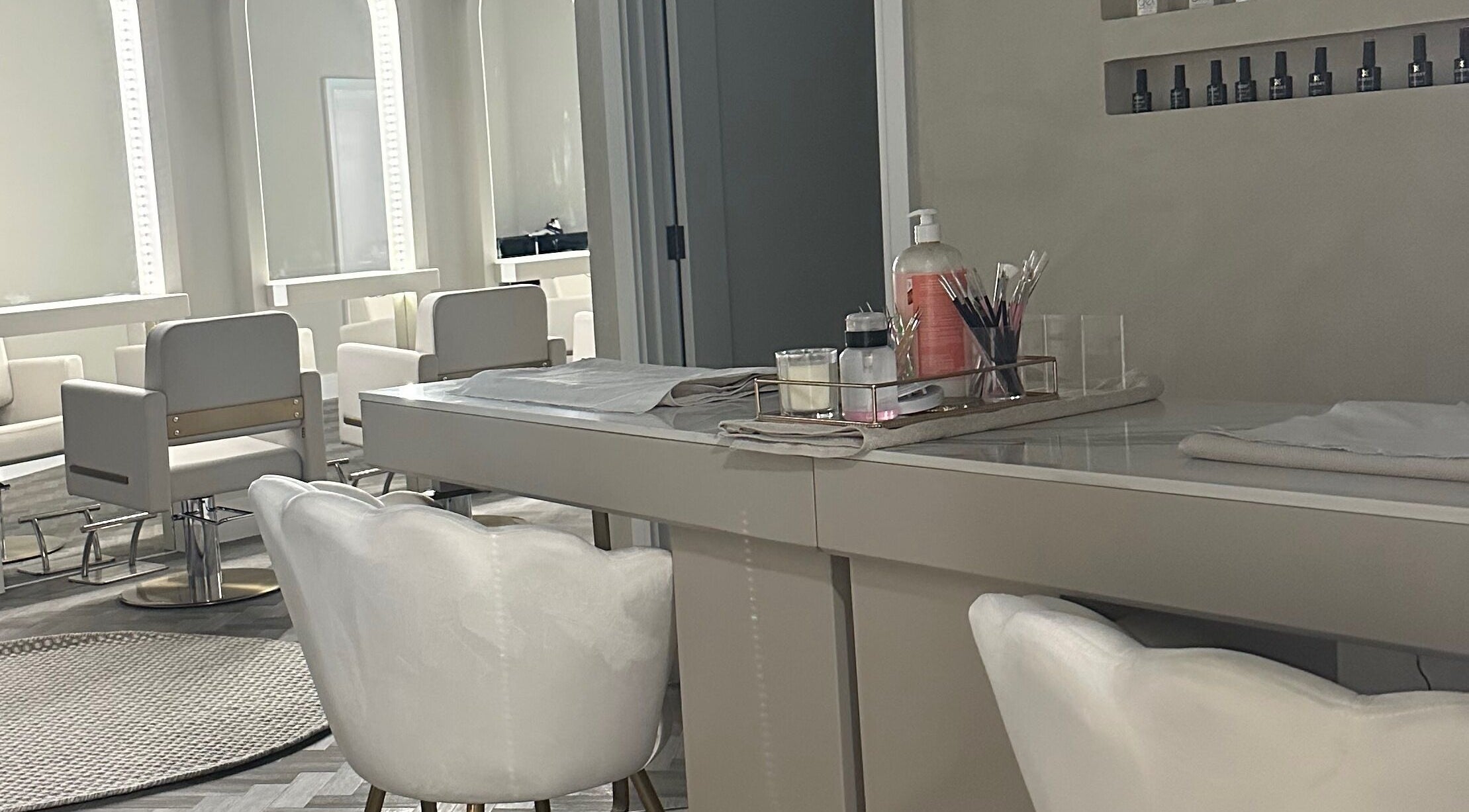 Elegant manicure station at Debut - Stanford-Le Hope, Stanford le Hope, England, GB with modern decor.