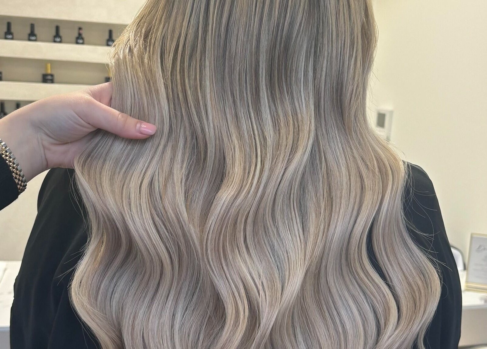 Luxurious wavy blonde hair styled at Debut - Stanford-Le Hope, Stanford le hope, England, GB.