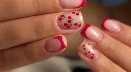 Cherry nail art design at Marta's Beauty Lounge in Burton Upon Trent, England, GB showcases creativity and style.