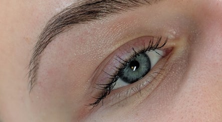 Close-up of expertly groomed eyebrow at Marta's Beauty Lounge, Burton Upon Trent, England, GB.