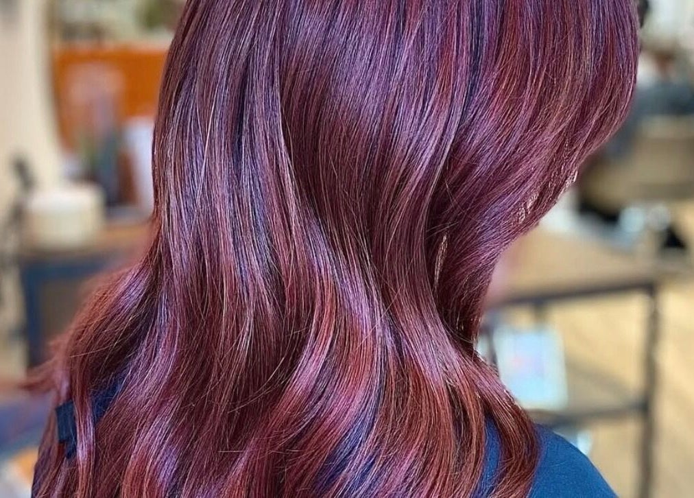 Vibrant purple hair styled beautifully at AmeliaJHair, Brighton And Hove, England, GB.