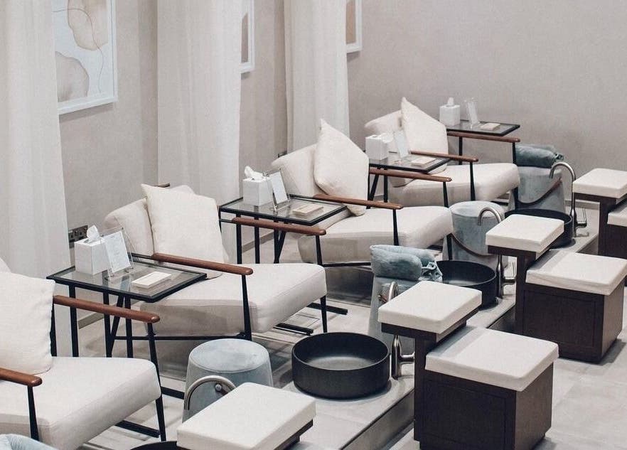 Chic seating at Clay Beauty Lounge - Khaldiya, Abu Dhabi, AE, offering a relaxing wellness experience.