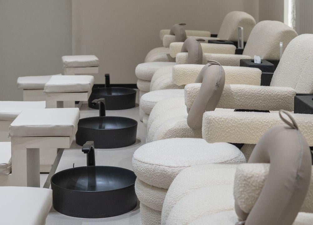 Luxurious pedicure chairs at Clay Beauty Lounge - Mushrif, Abu Dhabi, UAE, designed for ultimate relaxation.