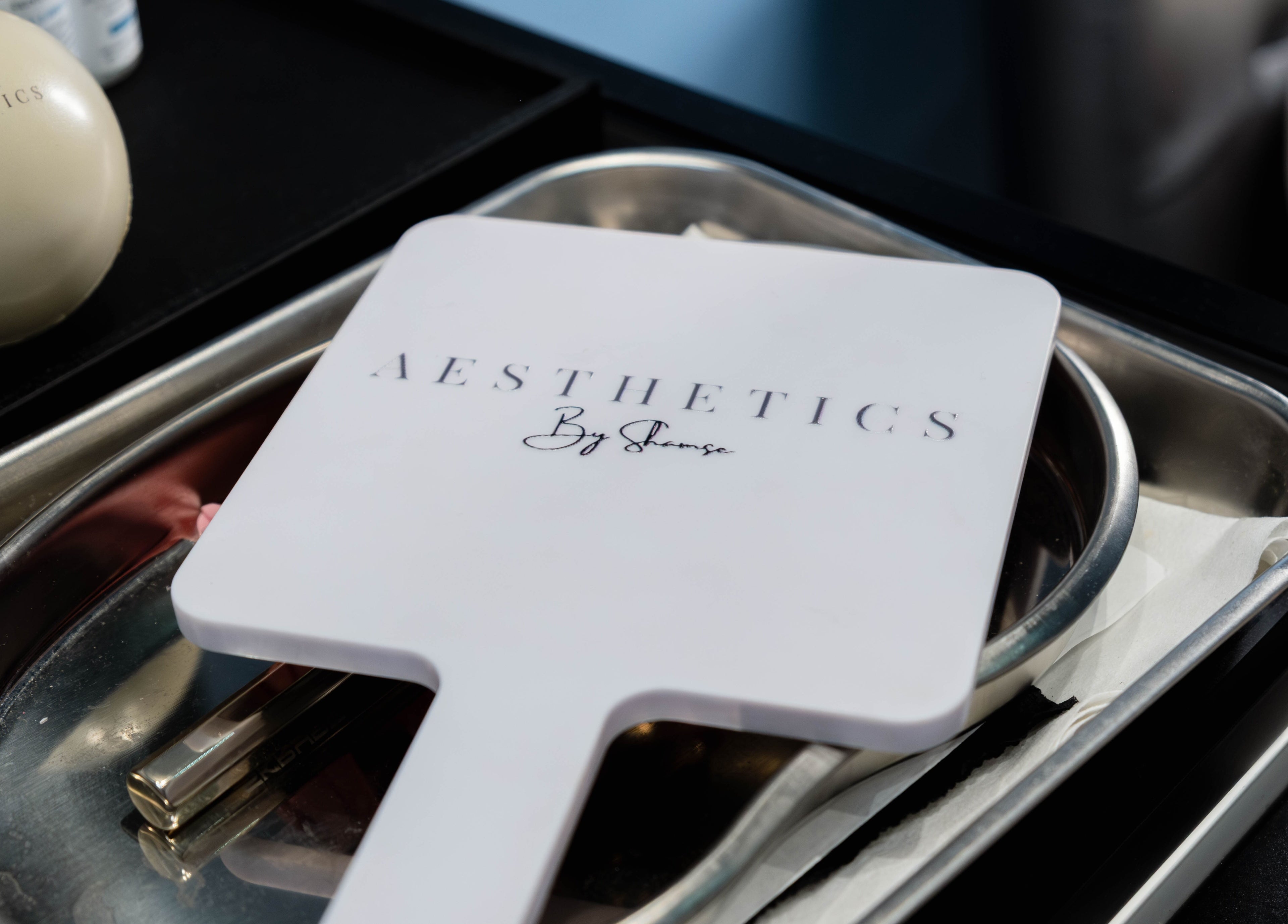 Aesthetic tools and tray at ShamseAesthetics Harley Street, London, England, GB.
