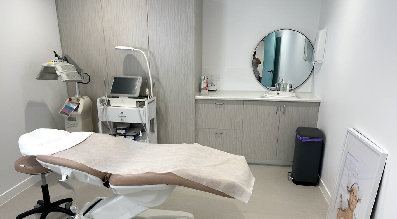 Treatment room at Skin Clique Laser Clinic, West End, Queensland with advanced equipment and serene ambiance.