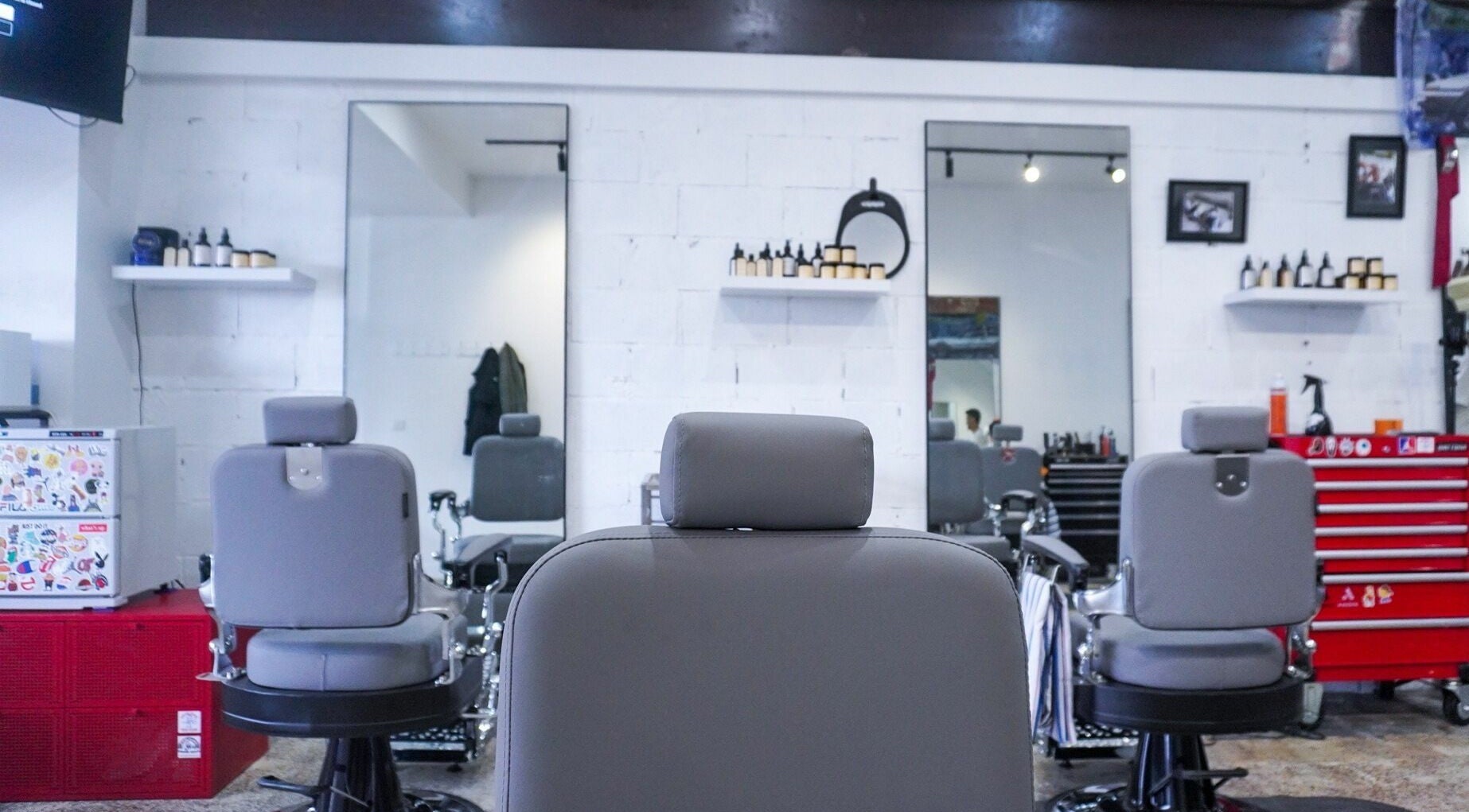 Modern interior of Be Good Studio with stylish chairs and mirrors, located in Melbourne, Victoria, AU.