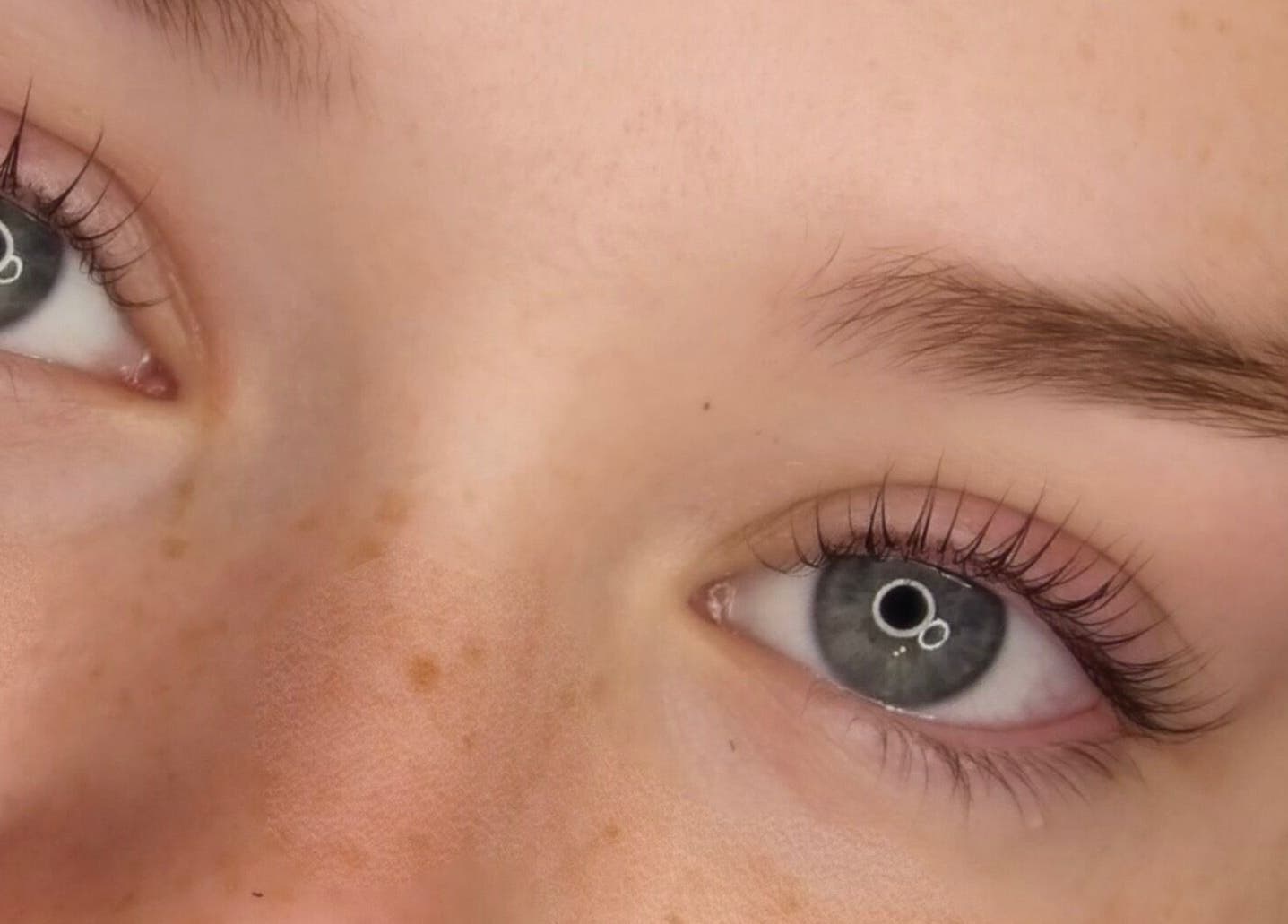 Close-up of expertly groomed lashes and brows at Élique Lash + Brow Studio, Randburg, Gauteng, ZA.