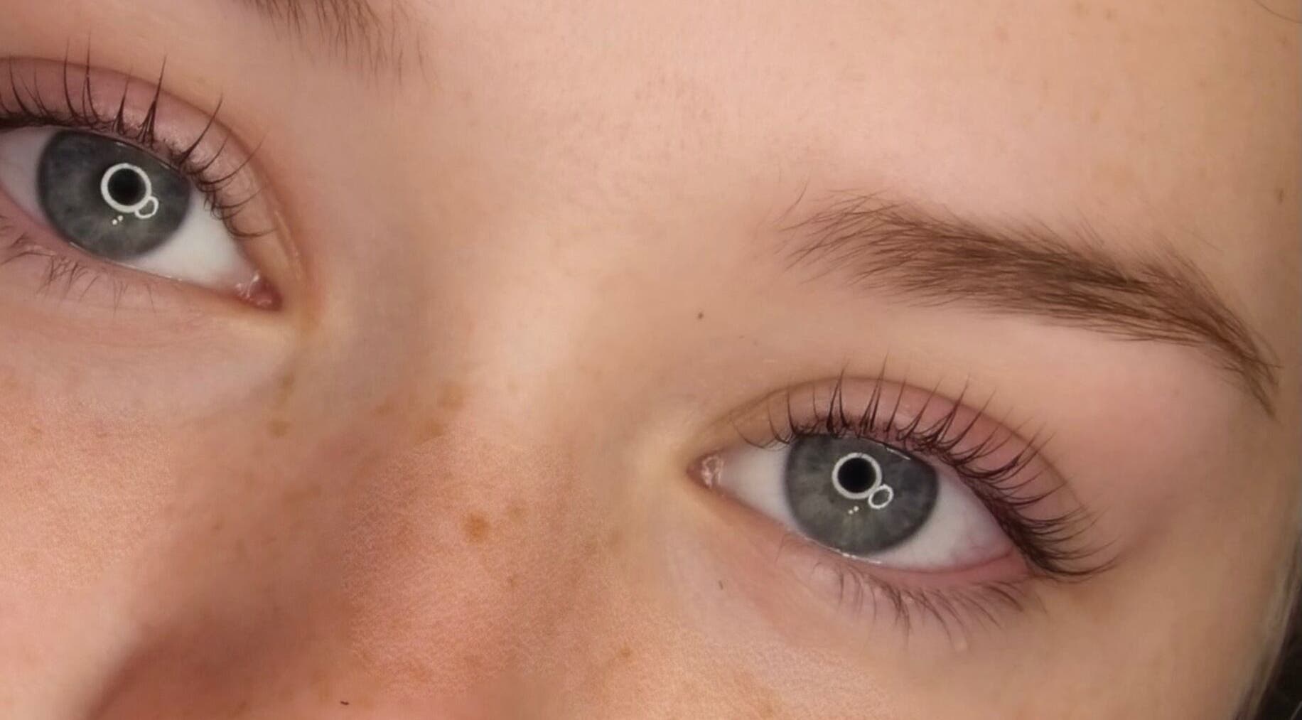 Close-up of expertly groomed lashes and brows at Élique Lash + Brow Studio, Randburg, Gauteng, ZA.