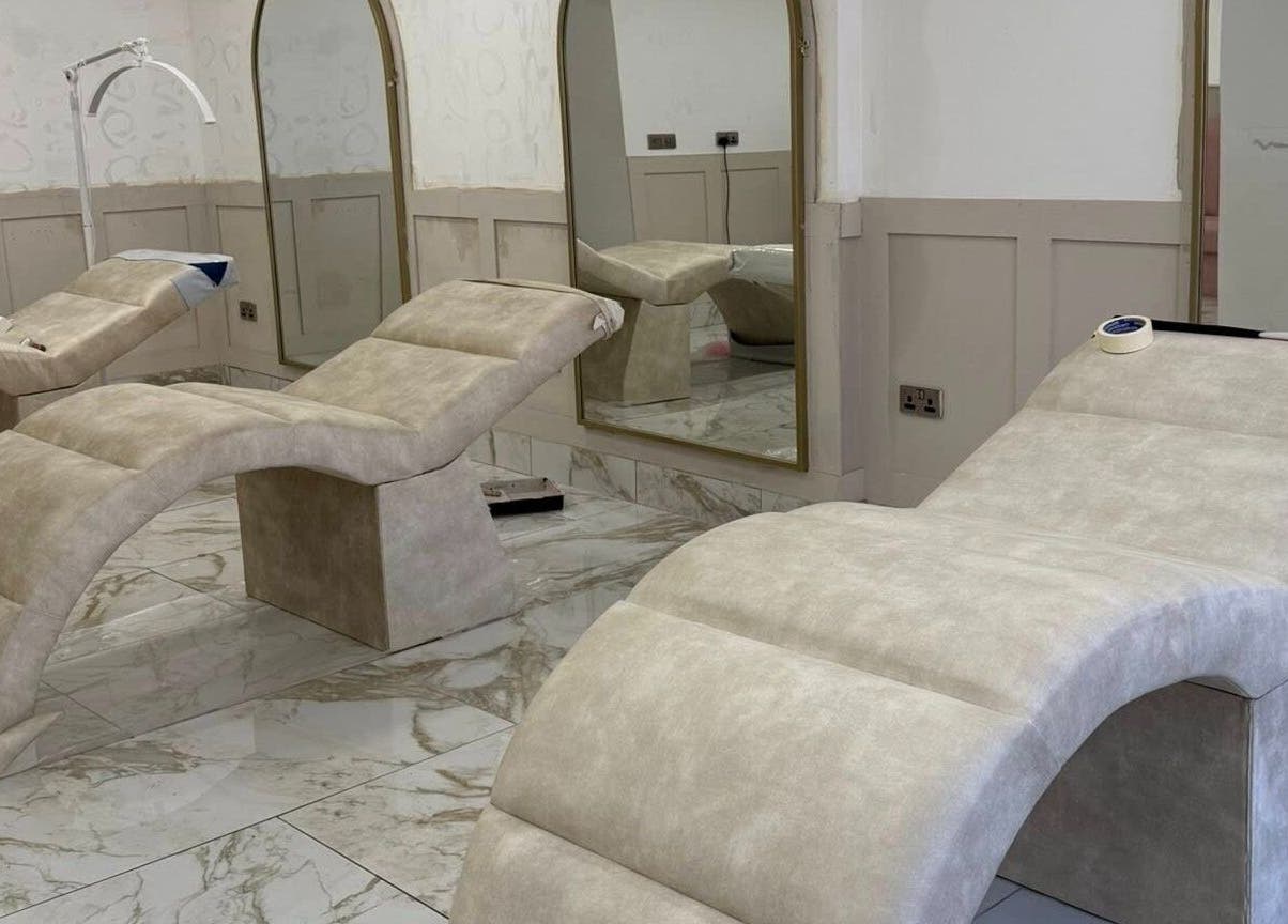Luxurious loungers at By Brown spa, Hetton-le-Hole, England, for ultimate relaxation. Modern and elegant.