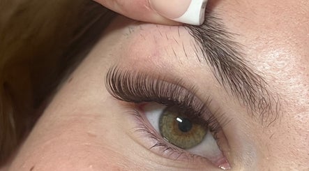 Close-up of expertly done eyelashes at LashesbyKiera in High Wycombe, England, GB.