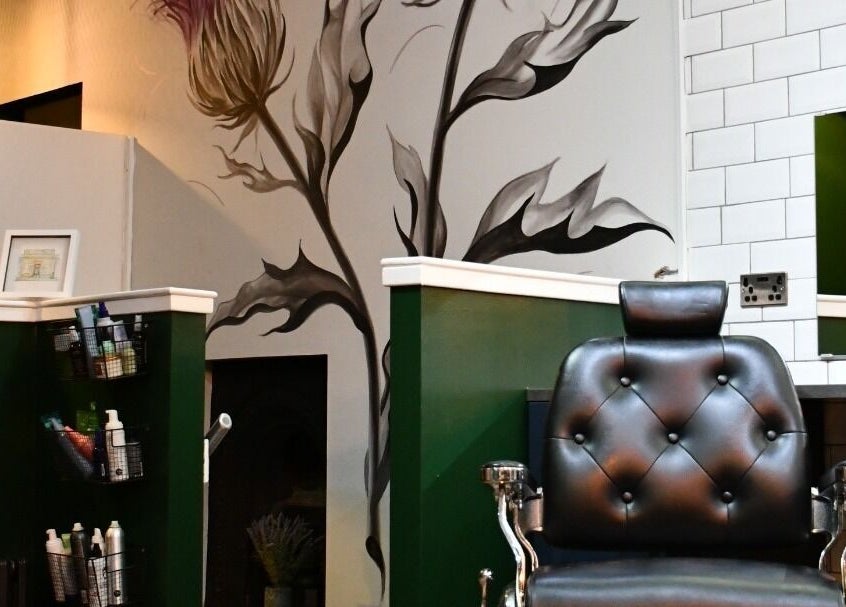 Elegant salon chair at Claire @ Vollood, Dunfermline, Scotland, GB, featuring chic decor and serene ambiance.