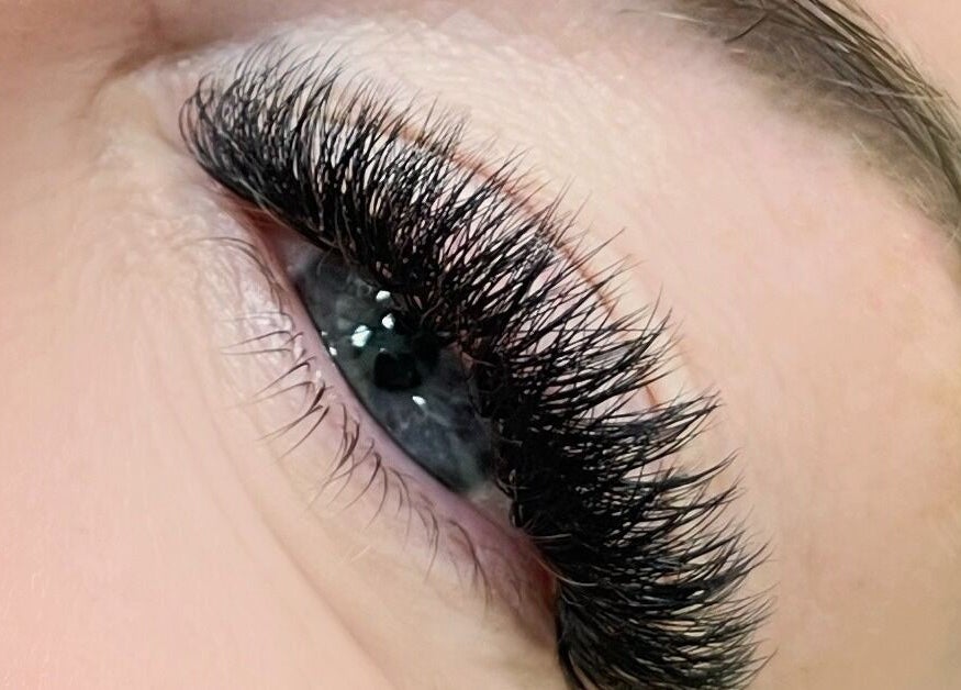 Close-up of styled eyelashes at Tipsy Salonbar Naples, Naples, Florida, US.