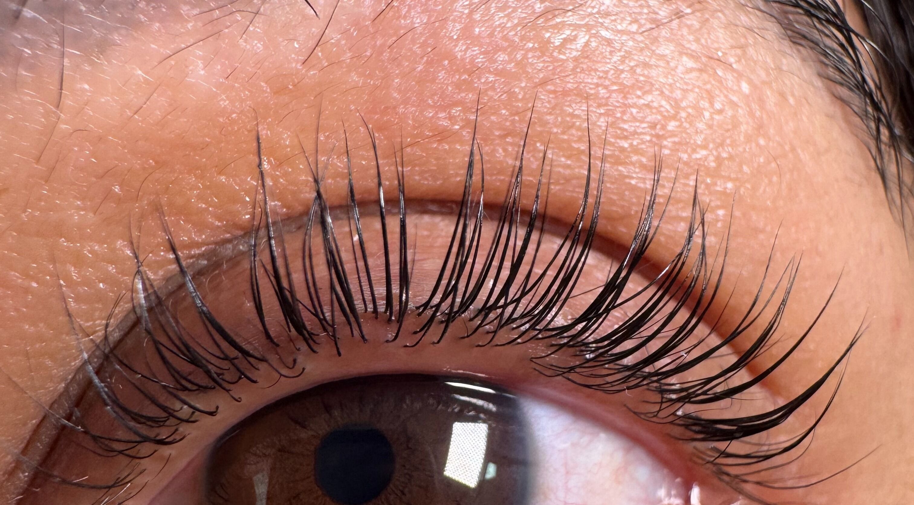 Close-up of lash extensions at Kirsty H Beauty Academy Alderley Edge, Alderley Edge, England, GB.