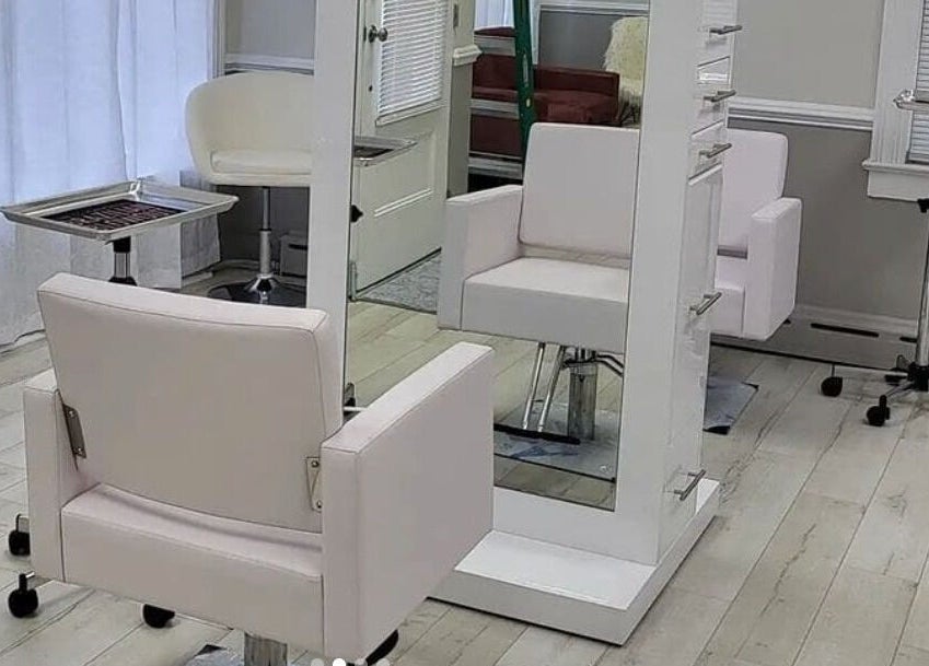 Modern salon chairs in JQ The Salon, Stanhope, New Jersey, providing a luxurious beauty experience.