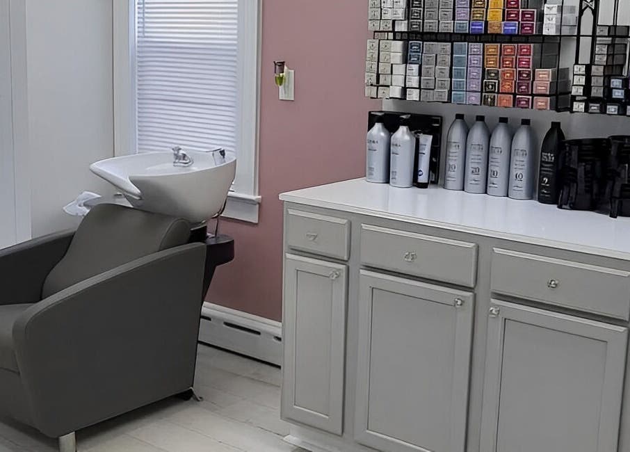 Modern hair washing station at JQ The Salon (formerly Suite Allure Studio), Stanhope, New Jersey, US.