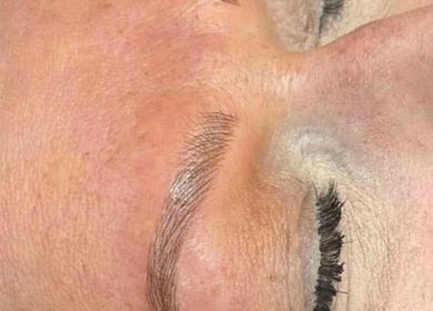 Detailed view of a well-groomed eyebrow at SC Aesthetics, Ayr, Scotland, GB. Perfect for beauty enhancements.