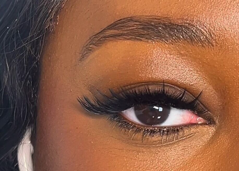 Close-up of eye with elegant lashes from The K Way, Waltham Abbey, England, GB.