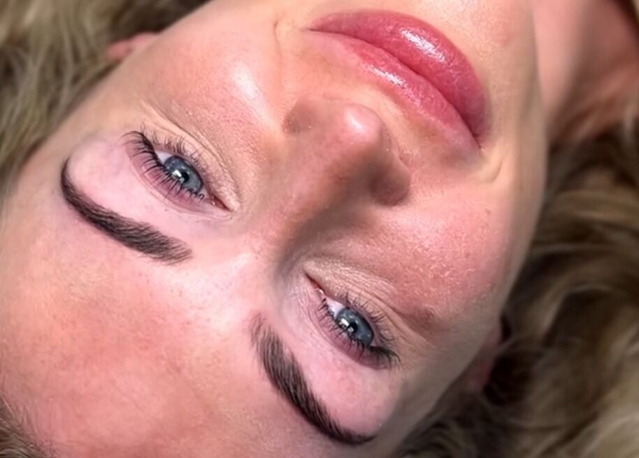 Close-up of a serene face with flawless skin at The K Way, Waltham Abbey, England, GB.