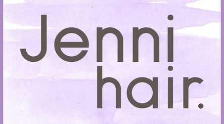 Jenni Hair logo on a lavender background, Renfrewshire, Scotland, GB.