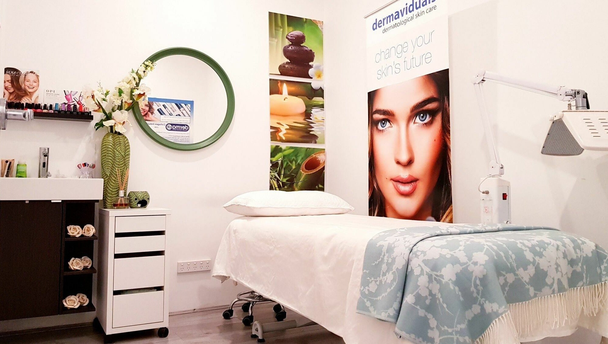Relaxing treatment room at Complexion Skin Clinic, Mitcham, Victoria, AU, featuring a serene decor.