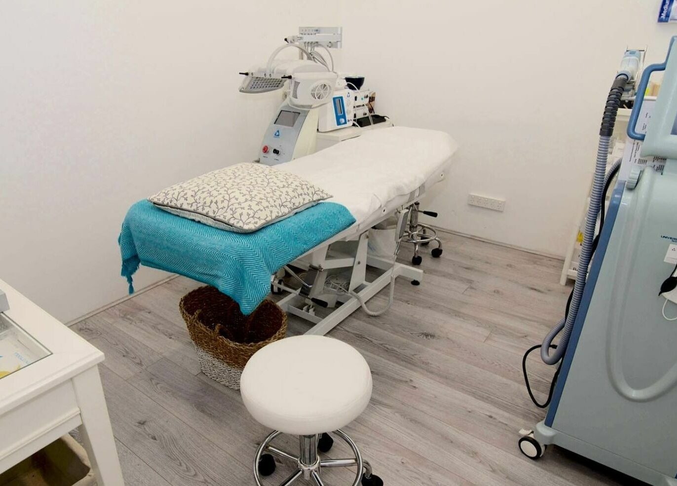 Calm treatment room at Complexion Skin Clinic, Mitcham, Victoria, AU with modern equipment and serene decor.