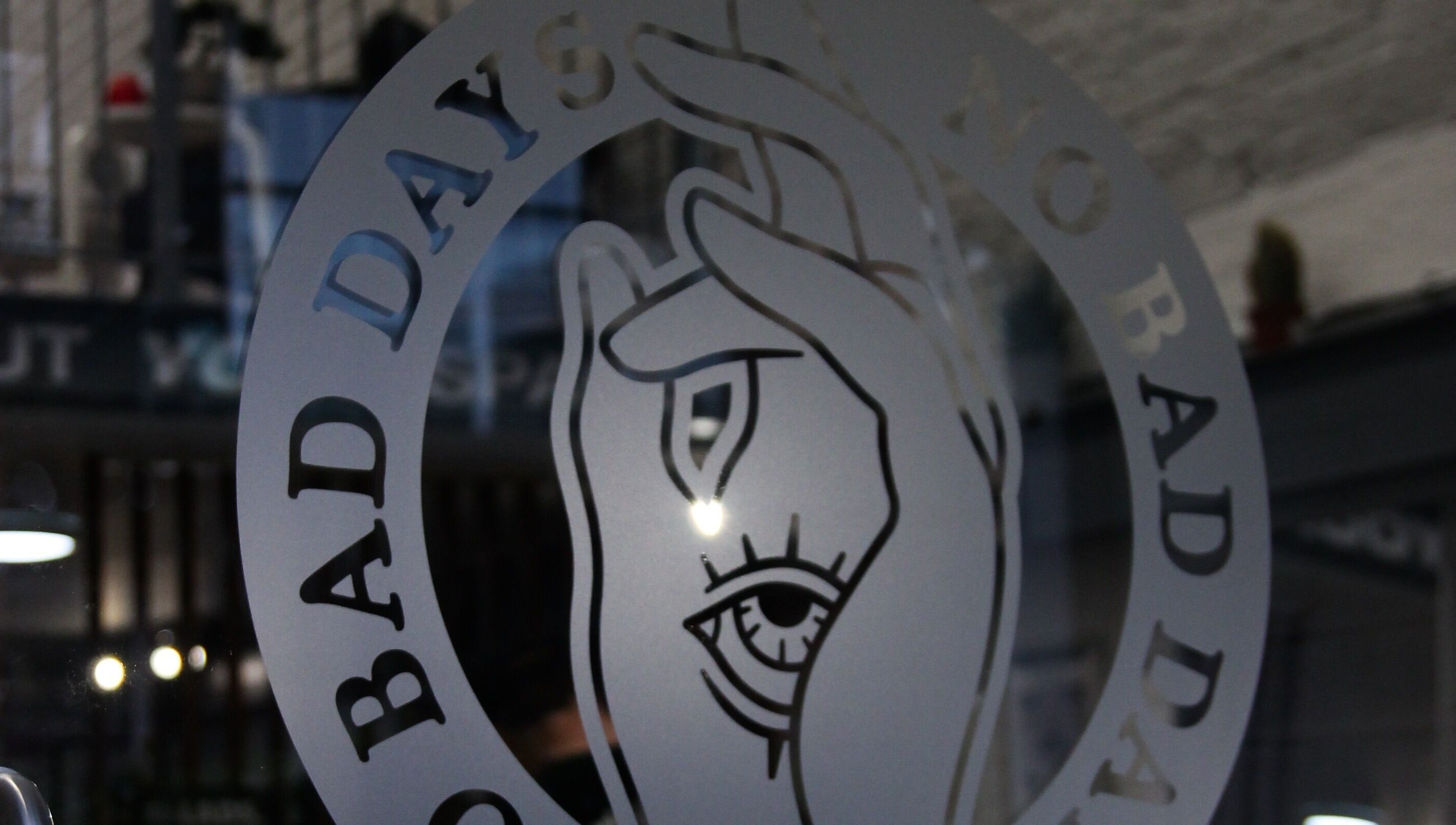 No Bad Days logo with artistic design at Rochester, England, GB.