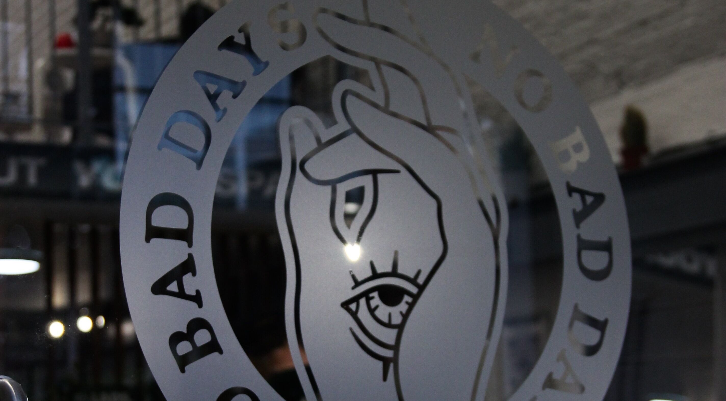 No Bad Days logo with artistic design at Rochester, England, GB.