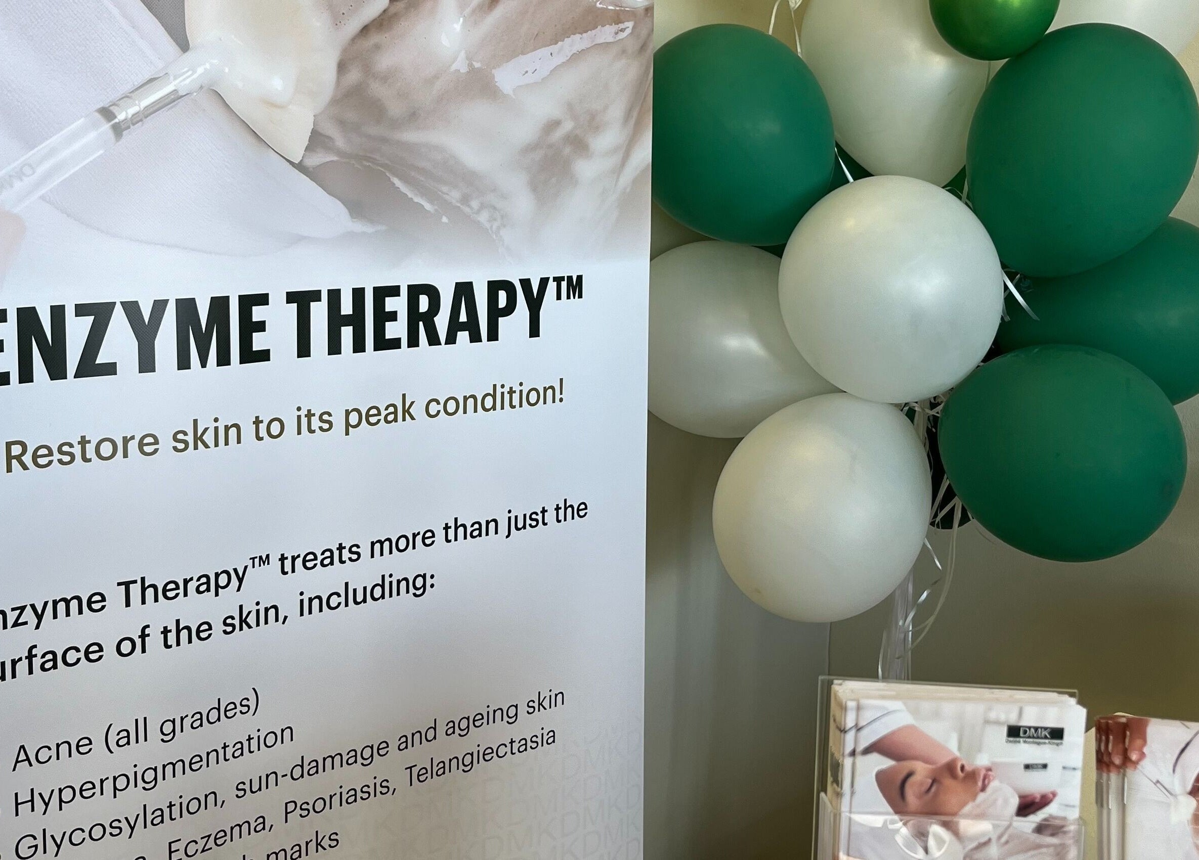Enzyme Therapy display at SBL Aesthetics & Beauty, Vanderbijlpark, Gauteng, ZA with promotional materials.
