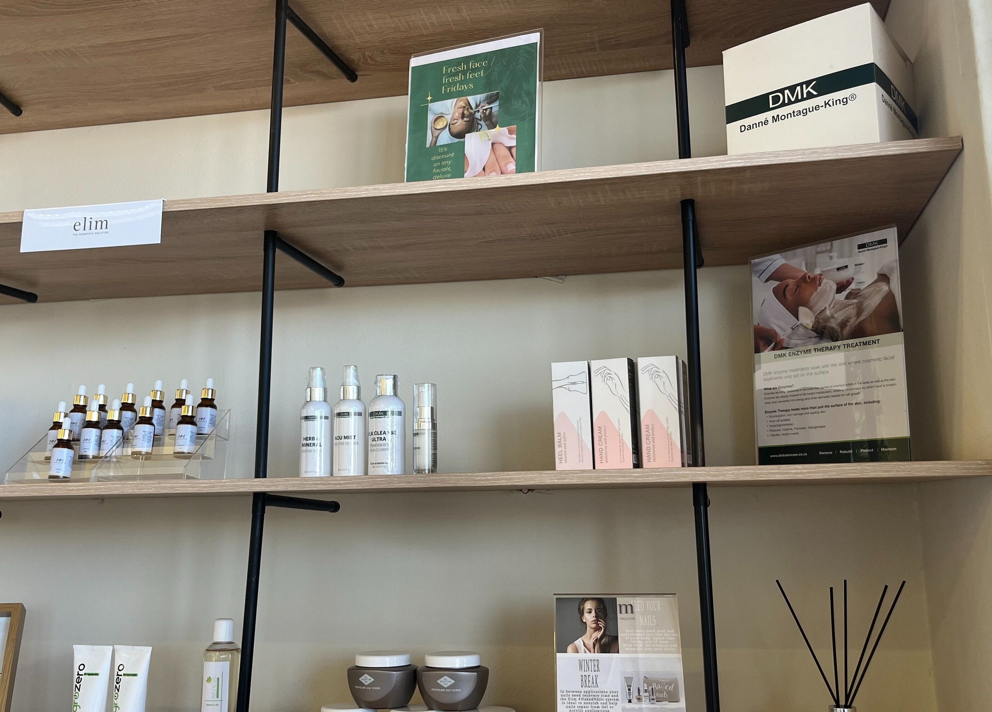 Product display at SBL Aesthetics & Beauty, Vanderbijlpark, Gauteng, ZA showcasing skincare items.