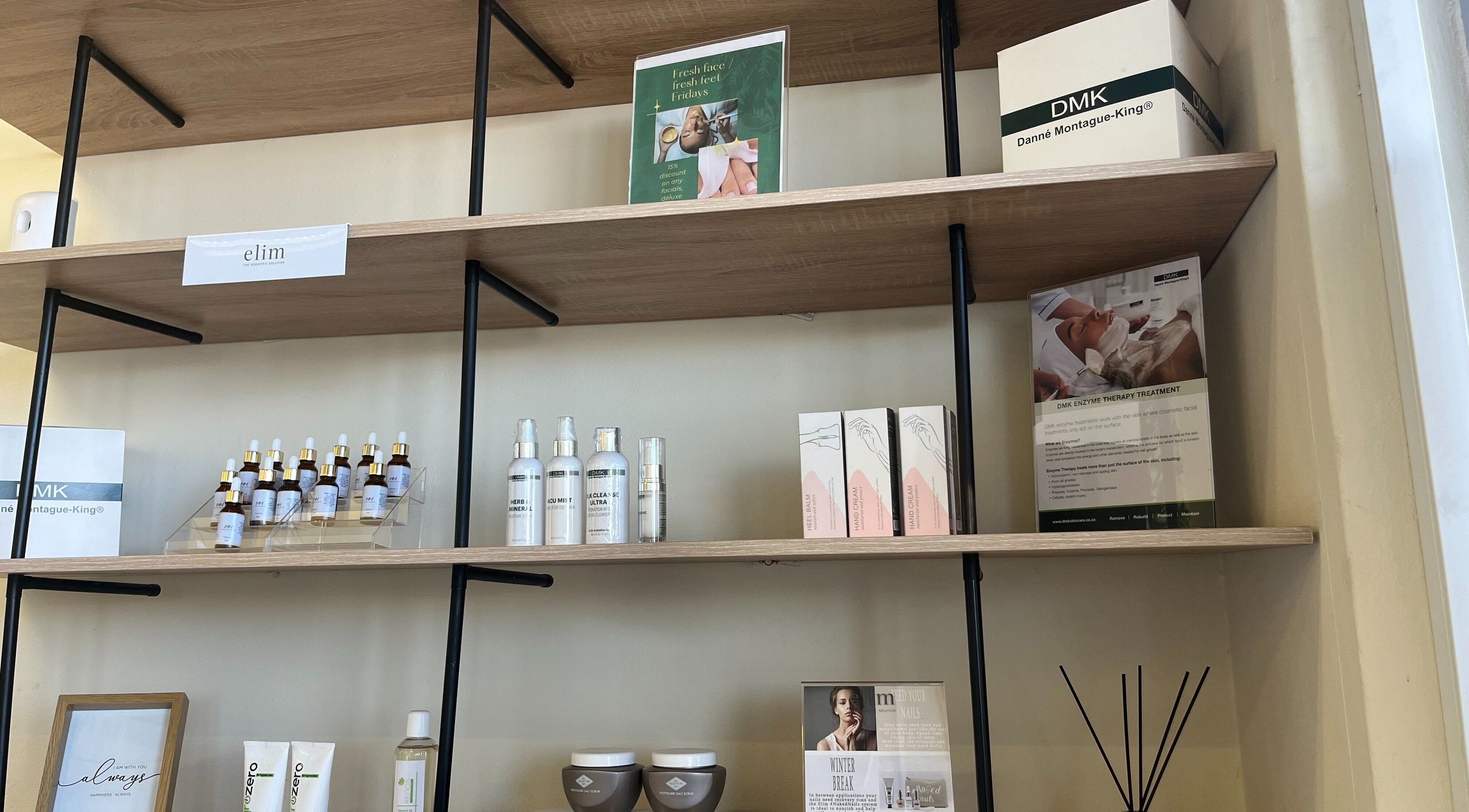 Product display at SBL Aesthetics & Beauty, Vanderbijlpark, Gauteng, ZA showcasing skincare items.