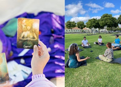 Sessão de meditação ao ar livre em RivaJazz - The Inner Voice Path®, Arrentela, Setúbal, PT.
