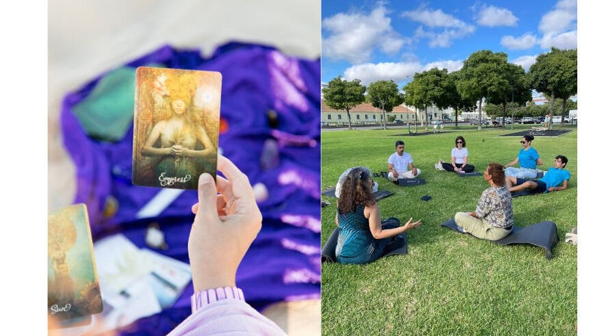 Sessão de meditação ao ar livre em RivaJazz - The Inner Voice Path®, Arrentela, Setúbal, PT.