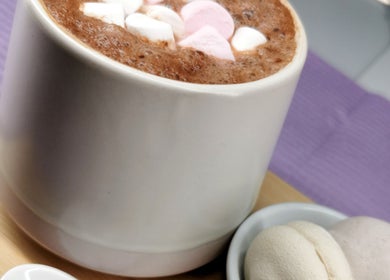 Warm cocoa with marshmallows at Nova Bella Beauty, Cape Town, Western Cape, ZA for a relaxing treat.