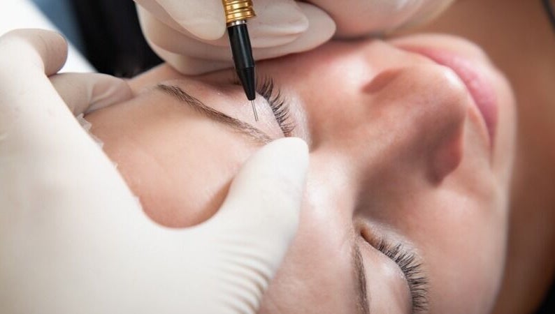 Microblading session at Eyebrows with Debbie Jean - Knysna, Western Cape, ZA for perfect brows.