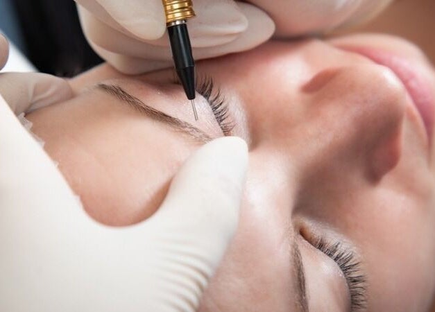 Microblading session at Eyebrows with Debbie Jean - Knysna, Western Cape, ZA for perfect brows.