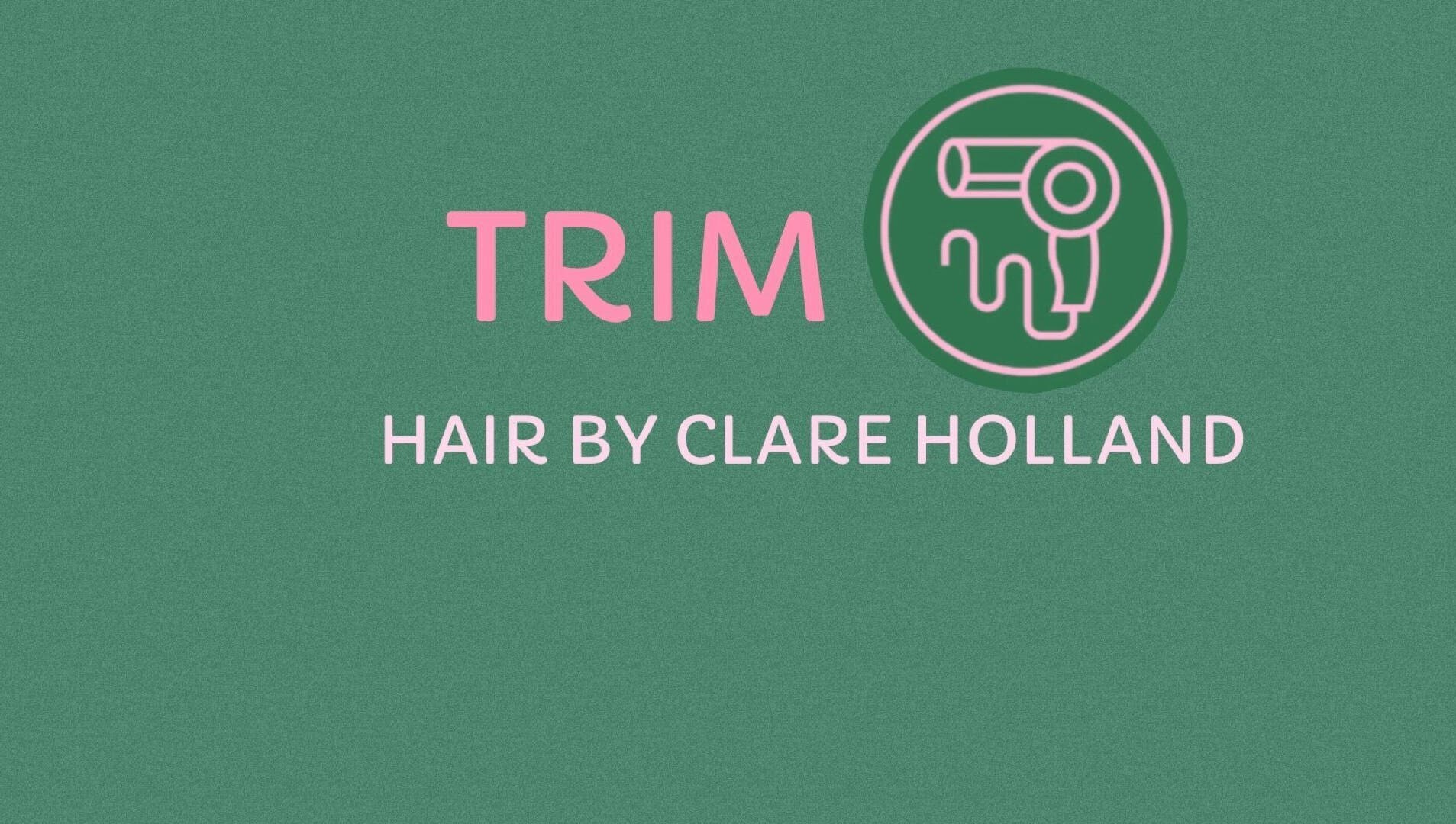 Trim logo with hairdryer icon, Stafford, England, GB.