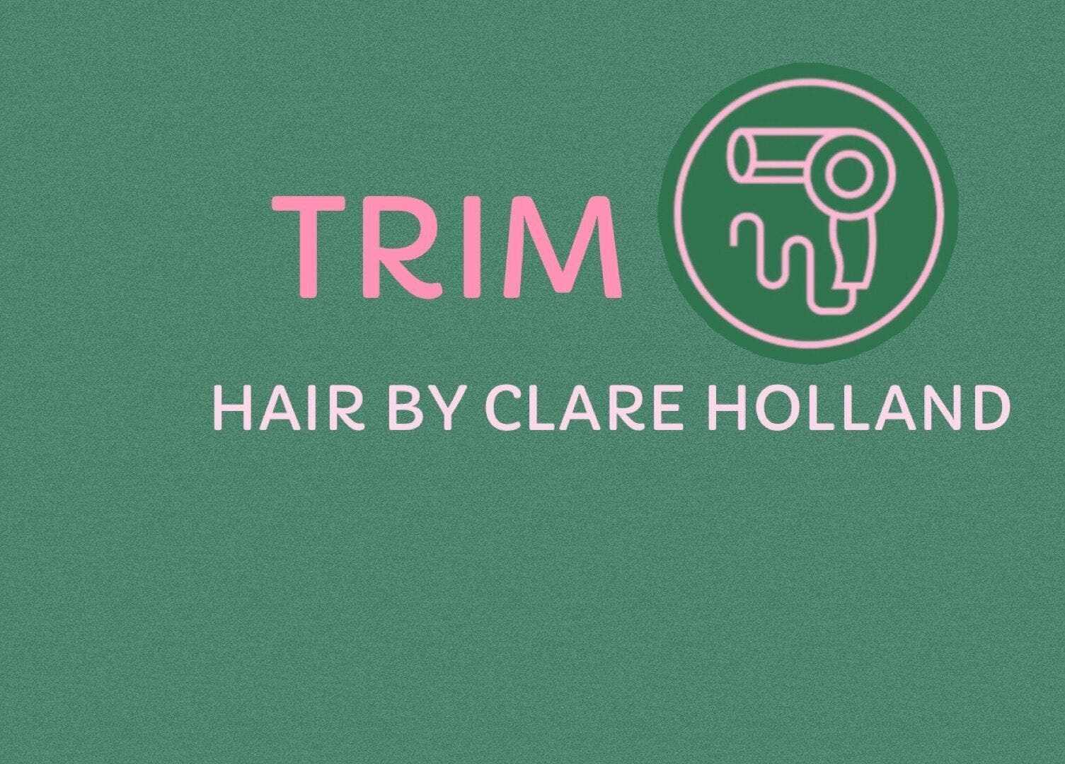 Trim logo with hairdryer icon, Stafford, England, GB.