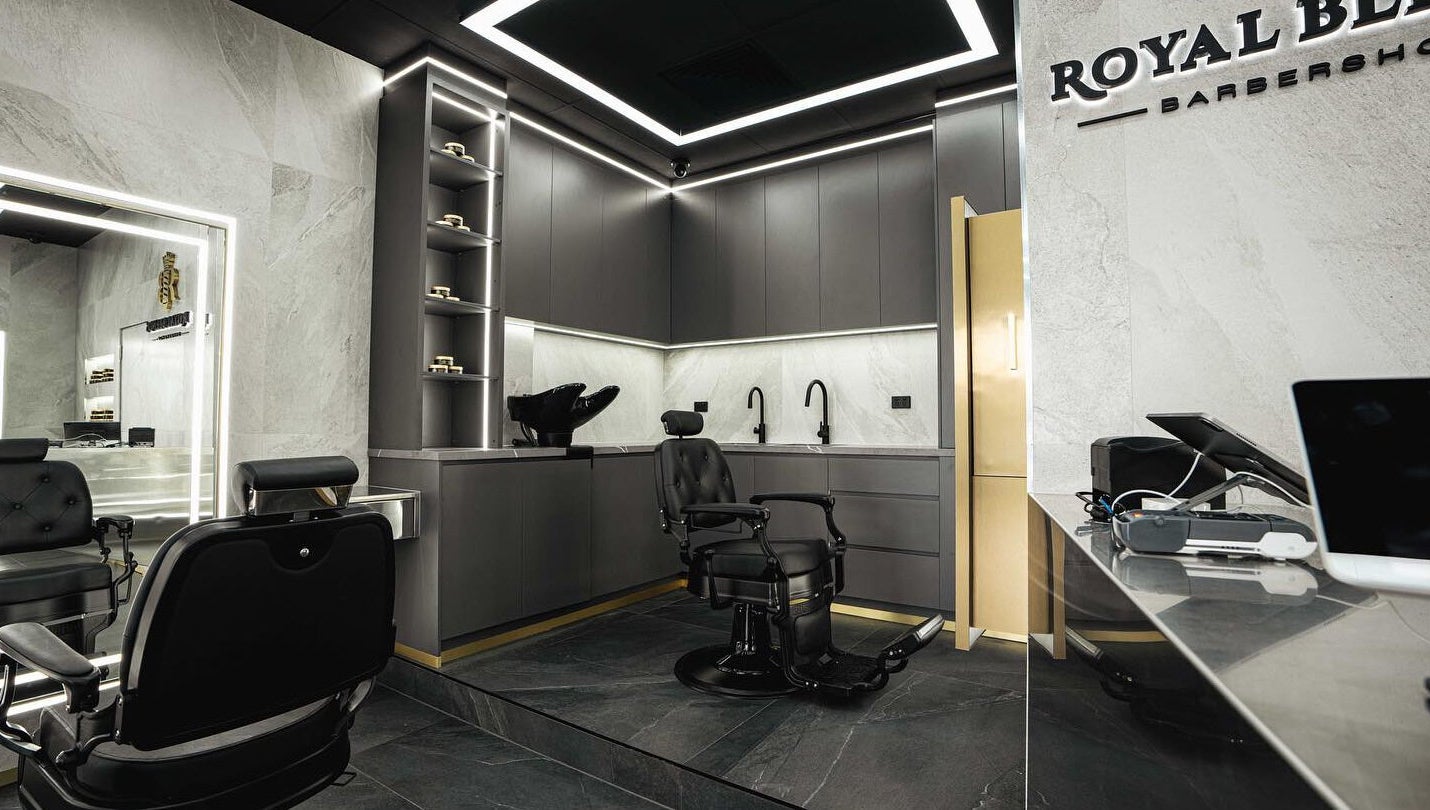 Luxurious barber setting at Royal Blends - Casula, featuring sleek design in Casula, New South Wales, AU.