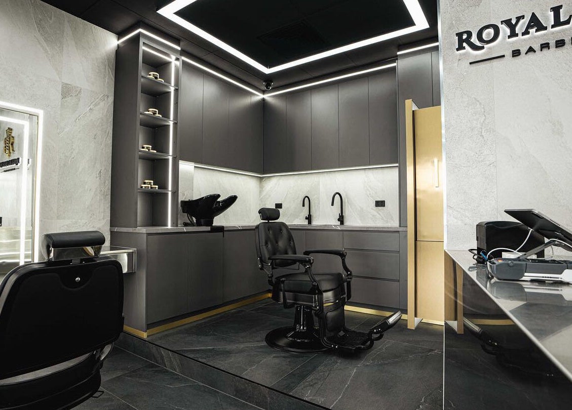 Luxurious barber setting at Royal Blends - Casula, featuring sleek design in Casula, New South Wales, AU.