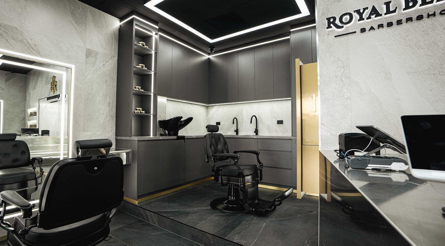 Luxurious barber setting at Royal Blends - Casula, featuring sleek design in Casula, New South Wales, AU.